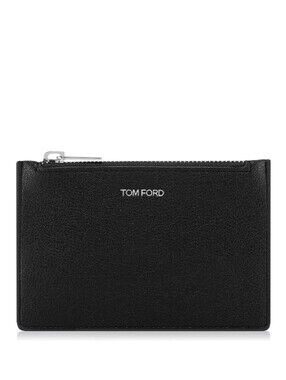 Tom Ford black leather Small zippered cardholder, pouch, small wallet NIB